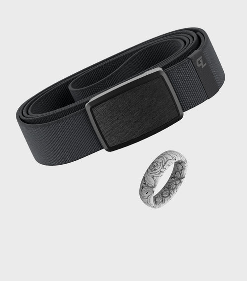 a brown belt and a white ring