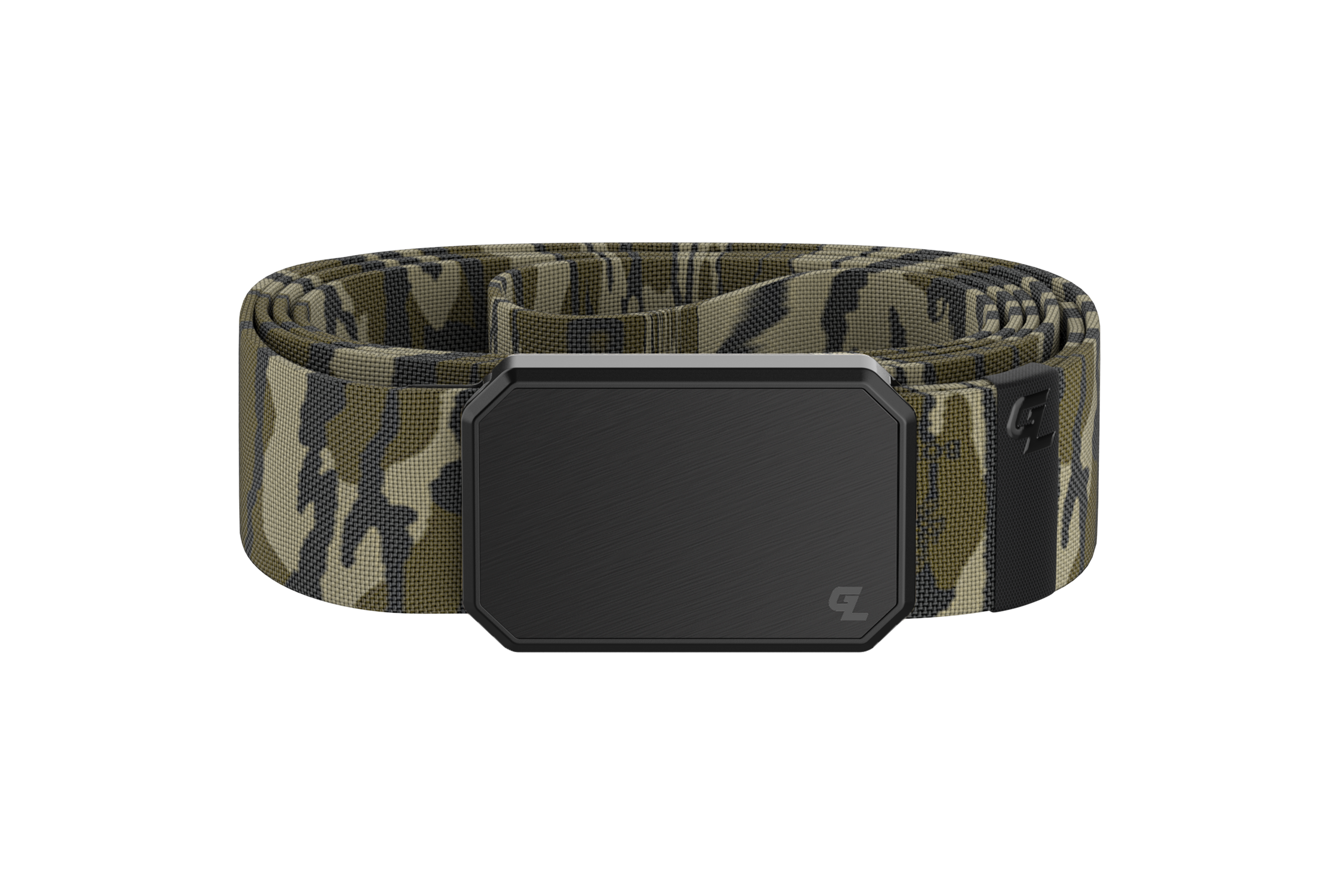 Groove Belt Black/Mossy Oak Bottomland  viewed front on