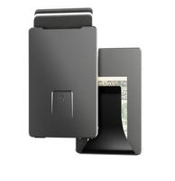 Groove Wallet - Gun Metal With Money Clip View 1